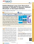 Cover page: Bubble-Mediated Large-Scale Hierarchical Assembly of Ultrathin Pt Nanowire Network Monolayer at Gas/Liquid Interfaces.