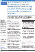 Cover page: Descemet Endothelial Thickness Comparison Trial 1 (DETECT 1): outcome masked, placebo-controlled trial comparing two types of corneal transplant surgeries and effect of rho kinase inhibitors on endothelial cell loss protocol.