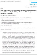 Cover page: Real-Time, Label-Free Detection of Biomolecular Interactions in Sandwich Assays by the Oblique-Incidence Reflectivity Difference Technique