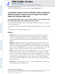 Cover page: A Systematic Literature Review of Hispanic Adults Experiences With the Emergency Medical Services System in the United States Between 2000 and 2021.