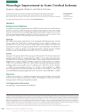 Cover page: Neurologic Improvement in Acute Cerebral Ischemia