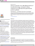 Cover page: Two (or more) for one: Identifying classes of household energy- and water-saving measures to understand the potential for positive spillover