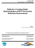 Cover page: Reflective Cracking Study: Backcalculation of HVS Test Section Deflection Measurements