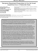 Cover page: Emergency Department Preparedness to Care for Sexual Assault Survivors: A Nationwide Study