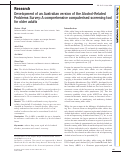 Cover page: Development of an Australian version of the Alcohol-Related Problems Survey: a comprehensive computerised screening tool for older adults.