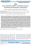 Cover page: The Critical Role of SIRT1 in Parkinson’s Disease: Mechanism and Therapeutic Considerations