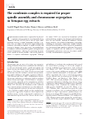 Cover page: The condensin complex is required for proper spindle assembly and chromosome segregation in Xenopus egg extracts