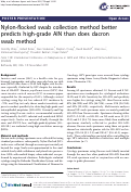 Cover page: Nylon-flocked swab collection method better predicts high-grade AIN than does dacron swab method