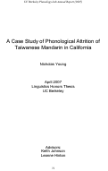 Cover page: A Case Study of Phonological Attrition of Taiwanese Mandarin in California