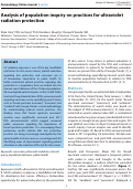 Cover page: Analysis of population inquiry on practices for ultraviolet radiation protection