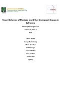 Cover page: Travel Behavior of Mexican and Other Immigrant Groups in California