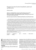 Cover page: Prognosis by tumor location for pediatric spinal cord ependymomas.
