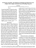 Cover page: On Structure, Dynamics, and Adaptivity for Biological and Mental Processes: a Higher-Order Adaptive Dynamical System Modeling Perspective