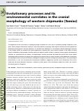 Cover page: Evolutionary processes and its environmental correlates in the cranial morphology of western chipmunks (Tamias)