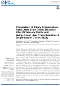 Cover page: Comparison of Biliary Complications Rates After Brain Death, Donation After Circulatory Death, and Living-Donor Liver Transplantation: A Single-Center Cohort Study