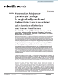 Cover page: Plasmodium falciparum gametocyte carriage in longitudinally monitored incident infections is associated with duration of infection and human host factors