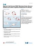 Cover page: Myeloid-Cell-Derived VEGF Maintains Brain Glucose Uptake and Limits Cognitive Impairment in Obesity