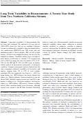 Cover page: Long-Term Variability in Bioassessments: A Twenty-Year Study from Two Northern California Streams