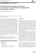 Cover page: Efficient high-speed cornering motions based on continuously-variable feedrates. II. Implementation and performance analysis