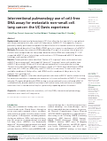 Cover page: Interventional pulmonology use of cell-free DNA assay for metastatic non–small cell lung cancer: the UC Davis experience