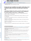 Cover page: Resting heart rate (variability) and cognition relationships reveal cognitively healthy individuals with pathological amyloid/tau ratio.