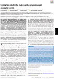 Cover page: Synaptic plasticity rules with physiological calcium levels