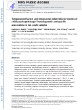 Cover page: Temperament factors and dimensional, latent bifactor models of child psychopathology: Transdiagnostic and specific associations in two youth samples