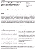 Cover page: A Case for Using Electronic Health Record Data in the Evaluation of Produce Prescription Programs.