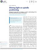 Cover page: Shining light on spindle positioning