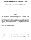 Cover page: Measuring Consumer Responses to a Bottled Water Tax Policy