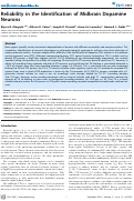 Cover page: Reliability in the Identification of Midbrain Dopamine Neurons