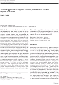 Cover page: A novel approach to improve cardiac performance: cardiac myosin activators