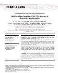 Cover page: Health-related quality of life: The impact of diagnostic angiography