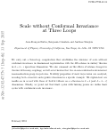 Cover page: Scale without conformal invariance at three loops