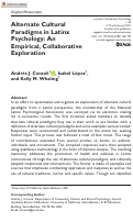 Cover page: Alternate Cultural Paradigms in Latinx Psychology: An Empirical, Collaborative Exploration