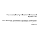 Cover page: Cleanroom Energy Efficiency: Metrics and Benchmarks