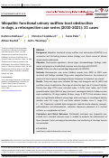 Cover page: Idiopathic functional urinary outflow tract obstruction in dogs, a retrospective case series (2010-2021): 31 cases.