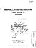 Cover page: Chemical Sciences Division Annual 1990