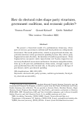 Cover page of How do electoral rules shape party structures,  government coalitions, and ecnomic policies?