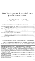 Cover page: How Developmental Science Influences Juvenile Justice Reform