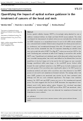 Cover page: Quantifying the impact of optical surface guidance in the treatment of cancers of the head and neck.