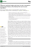 Cover page: Adherence and Body Weight with Daily Avocado Consumption Among Latina Women of the Habitual Diet and Avocado Trial (HAT).