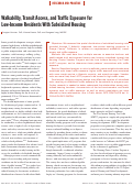 Cover page: Walkability, transit access, and traffic exposure for low-income residents with subsidized housing.