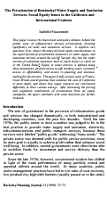 Cover page: The Privatization of Residential Water Supply and Sanitation Services: Social Equity Issues in the California and International Contexts