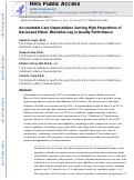 Cover page: ACOs Serving High Proportions Of Racial And Ethnic Minorities Lag In Quality Performance