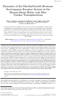 Cover page: Dynamics of the Ghrelin/Growth Hormone Secretagogue Receptor System in the Human Heart Before and After Cardiac Transplantation.