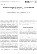 Cover page: Fostering Community and Inclusion in a Team-Based Hybrid Bioengineering Lab Course.