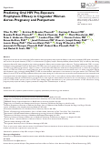 Cover page of Predicting Oral HIV Pre‐Exposure Prophylaxis Efficacy in Cisgender Women Across Pregnancy and Postpartum