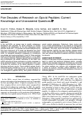 Cover page: Five decades of research on opioid peptides: Current knowledge and unanswered questions