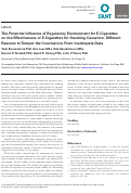 Cover page: The Potential Influence of Regulatory Environment for E-Cigarettes on the Effectiveness of E-Cigarettes for Smoking Cessation: Different Reasons to Temper the Conclusions From Inadequate Data